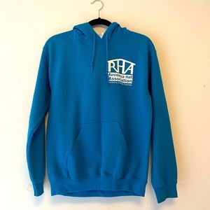 Blue fleece hoodie, unisex small